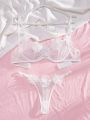 3d Decorated Mesh Sexy Lingerie Set