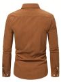 Manfinity Hypemode Men's Solid Color Long Sleeve Button Front Shirt