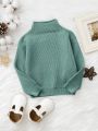 Baby Mock Neck Ribbed Knit Sweater