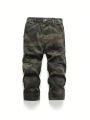 Toddler Boys' Street Style Camouflage Print Loose Fit Straight Leg Cargo Jeans