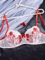 Women'S Sensual Lingerie Set With Floral Embroidery (Valentine'S Day Edition)