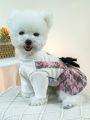 1pc Pet Clothes Cute Classic Houndstooth Dress For Dogs And Cats