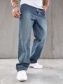 Manfinity Men's Straight Leg Jeans With Diagonal Side Pockets