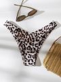 SHEIN Swim Summer Beach Leopard High Cut Bikini Panty