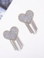 Plus 1 Pair Heart Shaped Rhinestone Fringe Hem Nipple Cover