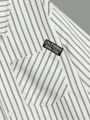 SHEIN Kids EVRYDAY Teenage Boys' Loose Fit Casual Stripe Woven Shirt And Denim-Look Pants 2pcs/Set