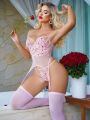 Women's Hollow Out Lace Heart Shape Lingerie Set