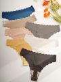 7pack Scallop Trim No Show Thong Set