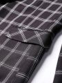 1pc Men's Plaid Notched Collar Single Breasted Suit