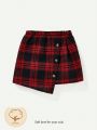 Cozy Cub Baby Girl Asymmetrical Plaid Hem Skirt