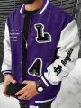 Manfinity EMRG Men's Color-blocked Letter Printed Jacket