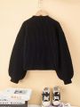 SHEIN Kids EVRYDAY Fashionable Cropped Girl's Sweater Cardigan