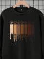 Men Plus Letter Graphic Thermal Lined Sweatshirt