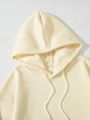 Men's Tropical Letter Print Drawstring Hooded Fleece Sweatshirt