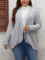 SHEIN Plus Shawl Collar Open Front Cardigan