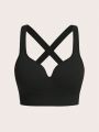 Yoga Basic Women's 2pcs Crisscross Back Sports Bra