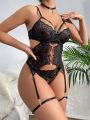 Women's Lace Hollow Sexy Lingerie 5-piece Set