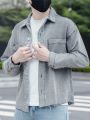 Men Pocket Patched Denim Shirt