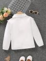 SHEIN Kids EVRYDAY Young Girl Ruffle Trim Bow Front Shirt