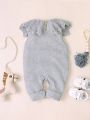 Baby Girls' Ruffle Edge Sweater Jumpsuit