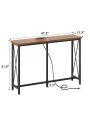 SUPERJARE Console Table with Outlet & USB Ports, 47.2 Inches Sofa Table, Narrow Entryway Table, Hallway Table