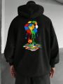 SHEIN Extended Sizes Men Plus Magic Cube Print Hoodie