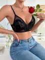 SHEIN Sheer Lace Bra With Underwire