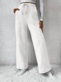 SHEIN Frenchy Women's Drawstring Wide Leg Sweatpants