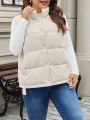 SHEIN Frenchy Plus Size Women's Stand Collar Quilted Vest