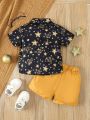 Infant Boys' Star & Letter Print Short Sleeve Shirt And Shorts Set