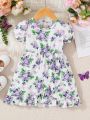 Baby Girls' Floral Print Short Sleeve Dress