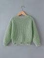 Teen Girls' Vintage Style Loose Sweater For Layering