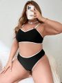 SHEIN Swim Chicsea Plus Size Colorblock Swimsuit With Trim