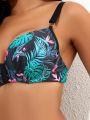 SHEIN DD+ Women'S Swimwear Bikini Top With Underwire Push-Up Cups