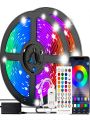 Bedroom Led Strip Lights, 10-30m Music Sync Color Changing Strip Lights With Remote And App Control, Rgb Led Strip For Room Home Party Decoration, 24v