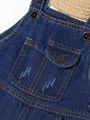 Toddler Boys' Denim Overalls With Pockets