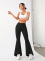 SHEIN Daily&Casual Flare Sweatpants With Wide Waistband