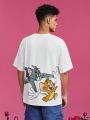 TOM & JERRY X SHEIN Men's Cartoon Pattern Short Sleeve T-Shirt