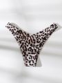 SHEIN Swim Summer Beach Leopard High Cut Bikini Panty