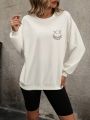 Cartoon Graphic Drop Shoulder Sweatshirt