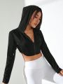 Daily&Casual Zipper Hooded Sports Jacket