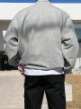 Men'S Large Size Letter Print Zipper Half Sweatshirt