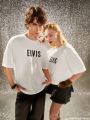 Elvis Presley X SHEIN 1pc Letter & Character Printed T-Shirt