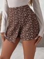SHEIN LUNE Women's Irregular Hem Floral Print Skirt Pants