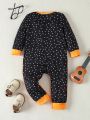 Baby Boy Polka Dot & Dog Print 2 In 1 Jumpsuit