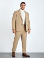 SHEIN Extended Sizes Men Plus Lapel Neck Single Breasted Blazer & Pants