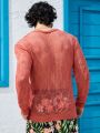 Men'S Solid Color Hollow Out Knitted Long Sleeve Sweater