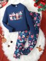 Tween Boy Christmas Print Tee & Pants PJ Set