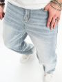 Men Slant Pocket Straight Leg Jeans