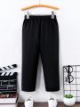 SHEIN Kids Academe Boys' Simple Casual Sports Trousers For All Occasions